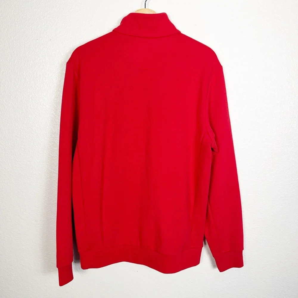 Polo Ralph Lauren Size M Red Quarter Snap Mock Neck Pullover Sweatshirt Preppy